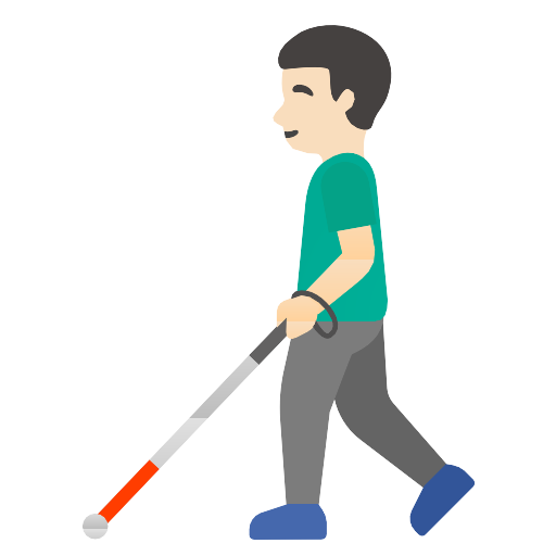 Man With White Cane Light Skin Tone Vector SVG Icon - PNG Repo Free PNG ...