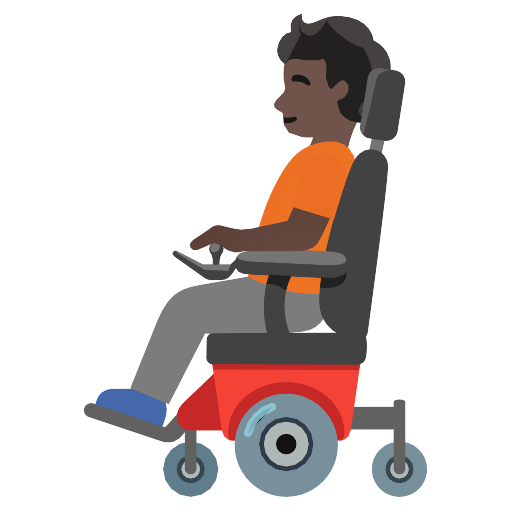 Person In Motorized Wheelchair Dark Skin Tone Vector SVG Icon - PNG ...