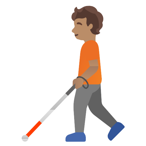 Person With White Cane Medium Skin Tone Vector SVG Icon - PNG Repo Free ...