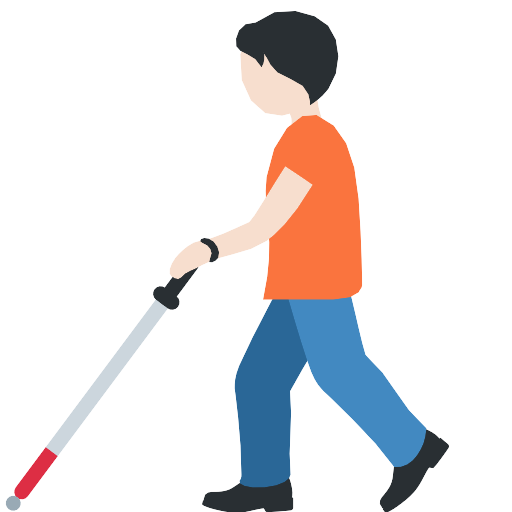 Person With White Cane Light Skin Tone Vector SVG Icon - PNG Repo Free ...