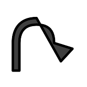 Anticlockwise Triangle Headed Top U Shaped Arrow PNG Icon