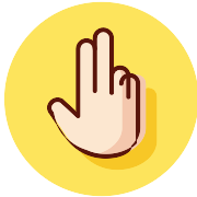 Yellow Three Fingers PNG Icon