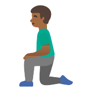 Man Kneeling Medium Dark Skin Tone PNG Icon