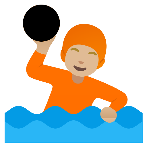 Person Playing Water Polo Medium Light Skin Tone Vector SVG Icon - PNG ...