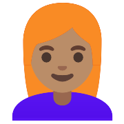 Woman Medium Skin Tone Red Hair PNG Icon