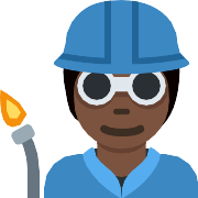 Factory Worker Dark Skin Tone PNG Icon