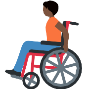 Person In Manual Wheelchair Dark Skin Tone PNG Icon